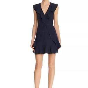 BCBG MaxAzria navy blue ruffle dress